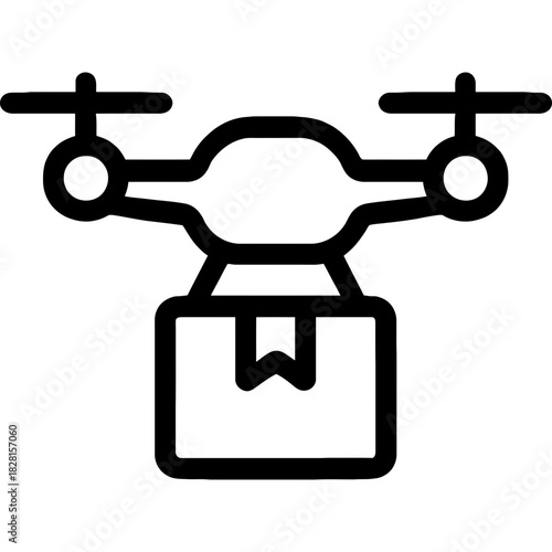 Minimalistic delivery drone icon