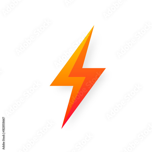 Lightning bolt icon isolated on white background. Vintage flash symbol, thunderbolt with grunge texture. Simple lightning strike sign. Vector illustration