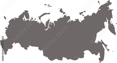 Detailed vector map of Russia simple flat design isolated on white background for infographic and web design
