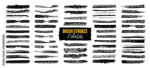 Grunge brush strokes, lines, ink smudges, hand-drawn scribble shapes. Handmade sketchy marks, acrylic stains, charcoal streaks. Paint textures, dry brush effect. Marker underline. Vector illustration