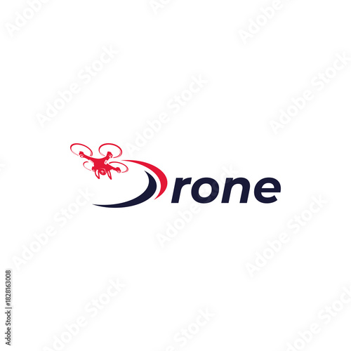 drone wordmark logo vector illustration