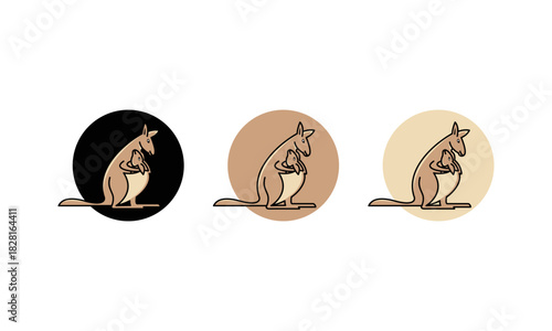 mommy kangaroo logo vector illustration