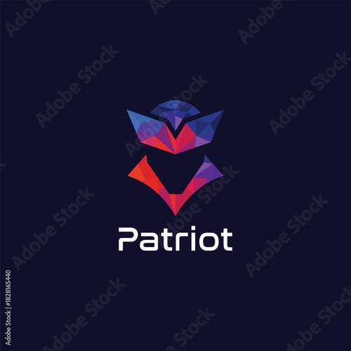 patriotic tech logo vector illustration