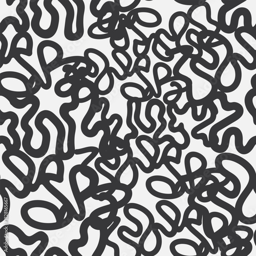 Bold vector graffiti seamless pattern with abstract tags