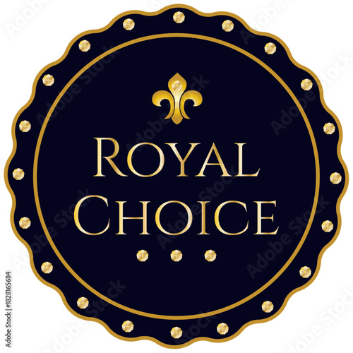 Medal, stamp, locket, quality mark with diamonds, lily, gold, gold frame, king, royal choice, jewelry, elegance, wealth