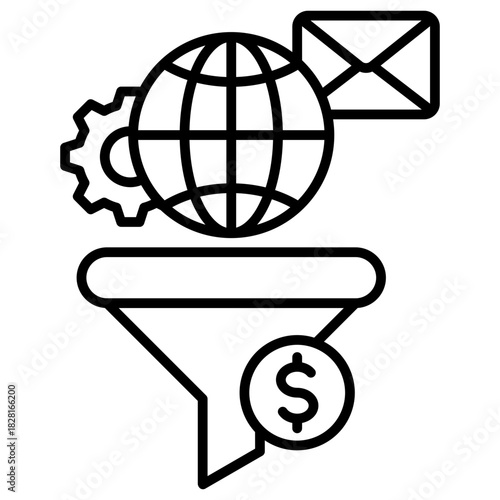 Marketing Funnel Outline Icon