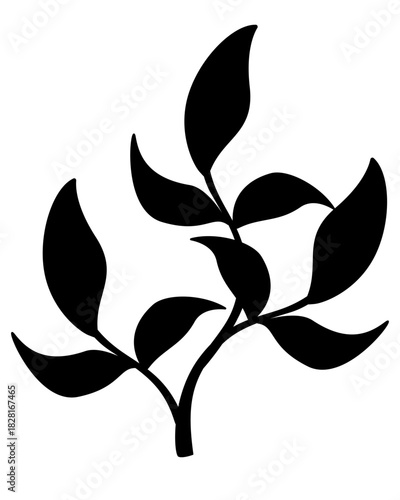 Seaweed, aquarium plant - vector silhouette image for a logo or pictogram stencil. Seaweed, underwater plant bush silhouette for an icon or sign.