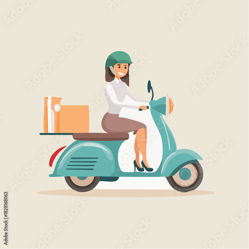 delivery man on a scooter