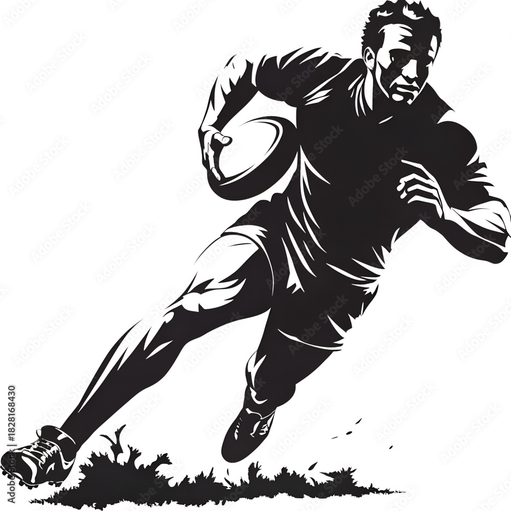 Fototapeta premium rugby player silhouette vector illustration