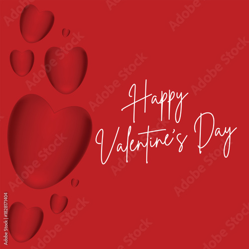 Happy Valentine's Day greeting card with a red heart decoration, a romantic vector illustration of love, romance, and holiday celebration