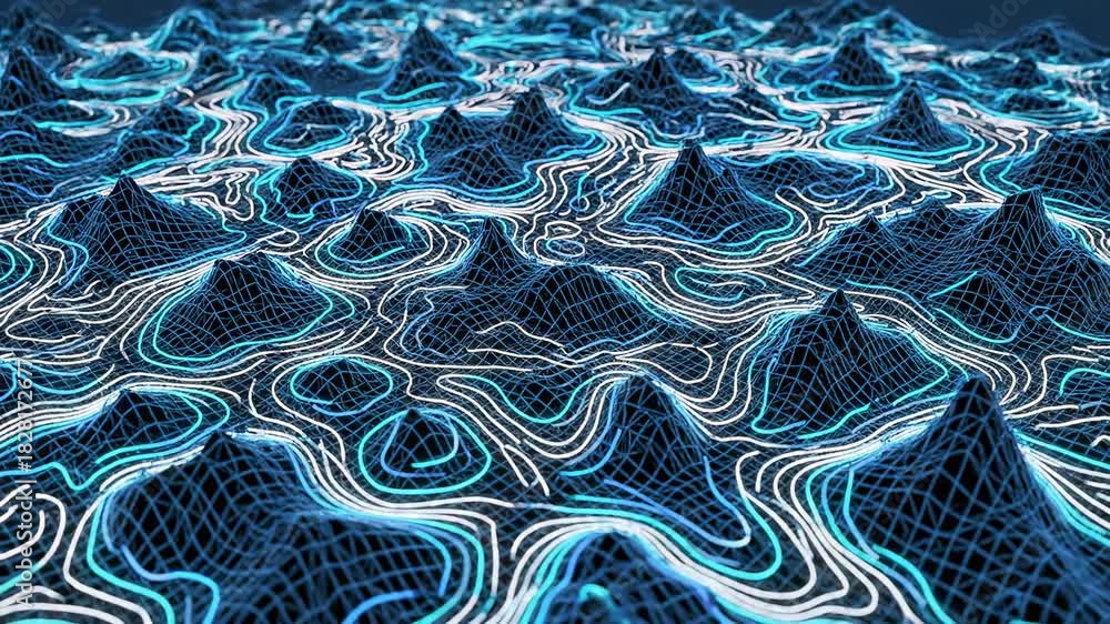 Digital Terrain: An abstract visualization, contours and gradients ...