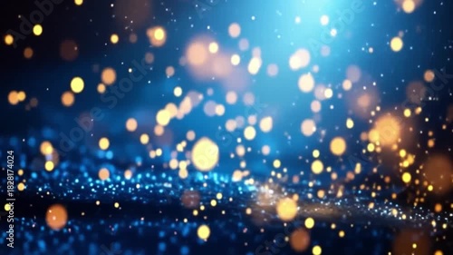 Magical glowing gold particle dust for a motion video background