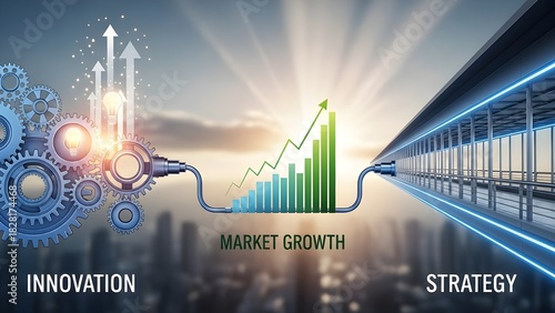 Innovation strategy for market growth in a modern cityscape
