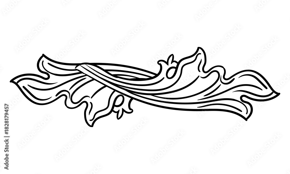 Fototapeta premium Horizontal design element leaf monogram vector illustration
