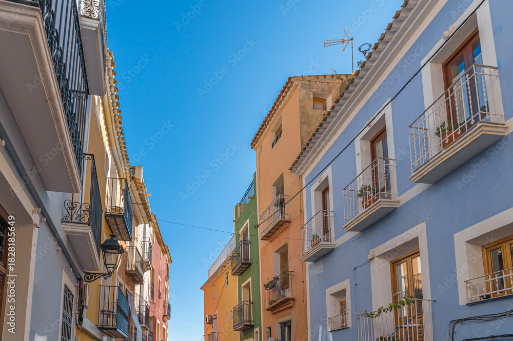 Obraz premium Narrow streets in the old town of Villajoyosa, Spain