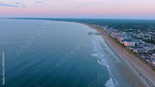 Aerial view at sunrise from East Coast