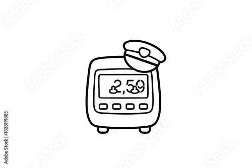 Simple Line Drawing of a Coffee Grinder