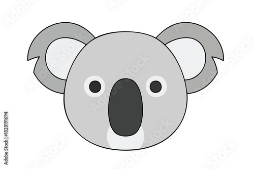 Cute Cartoon Koala Face Illustration