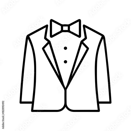 tuxedo vector line icon on a white background Vector line icon on a white background
