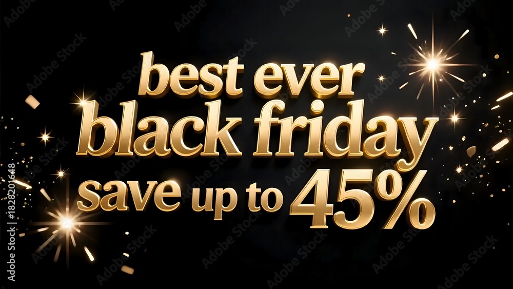 Naklejka premium Best Ever Black Friday Sale Banner - Save Up to 45%