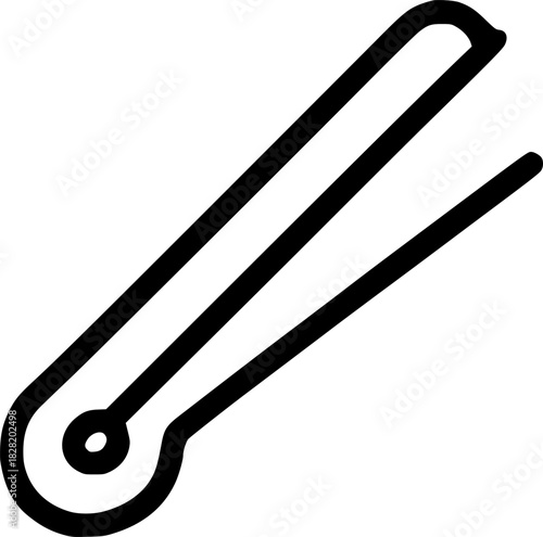 An outline icon representing a hair straightener or flat iron, symbolizing hair styling, beauty, and grooming tools.