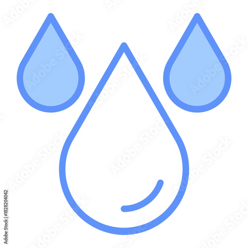 Drop Water Outline Blue Color Icon