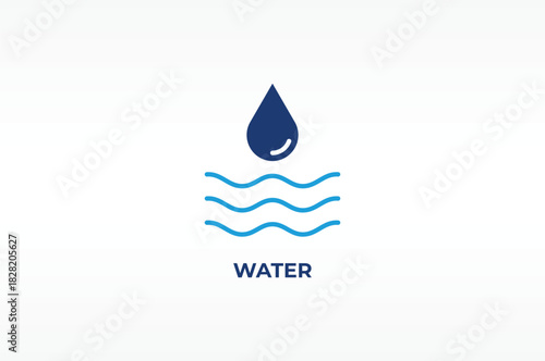WATER vector, icon or logo sign isolated symbol illustration