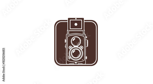 Vintage Sepia Brown Twin-Lens Reflex Camera for Photography and Art Studios_transparent.svg