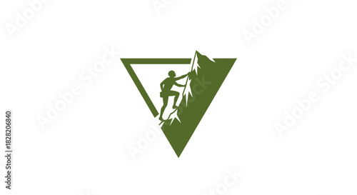 Earthy Moss Green Rock Climber Ascending a Peak for Adventure Brands_transparent.svg