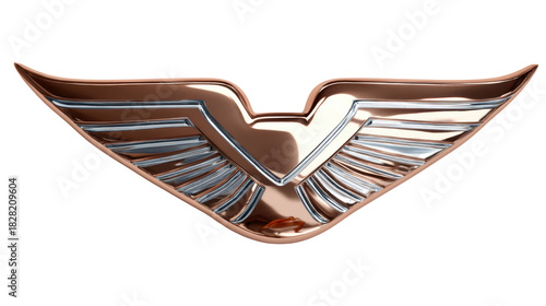 Heart shape with wings isolated on white background 