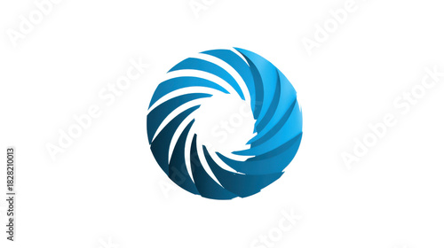 Blue vortex logo icon design vector illustration isolated on white background 