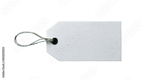 A single white blank tag isolated on white background