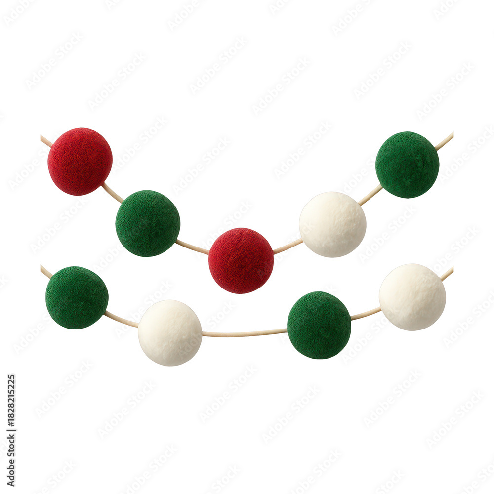 Obraz premium PNG Festive colorful felt ball garland