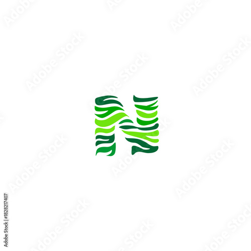 A clean green-leaf letter logo with natural curves and fresh organic style. Designed for eco-friendly branding that highlights growth, purity, and a modern monogram identity.