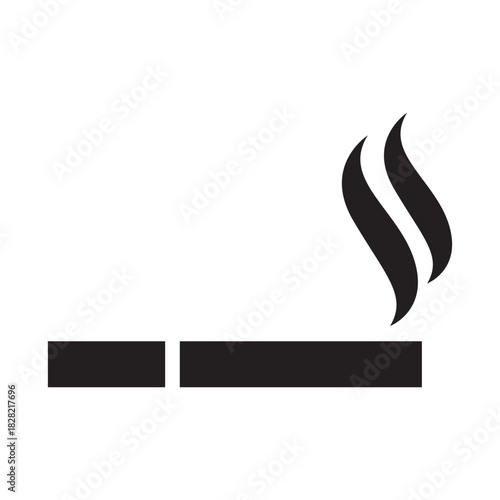 Smoking Area Icon – Black & White Cigarette Symbol