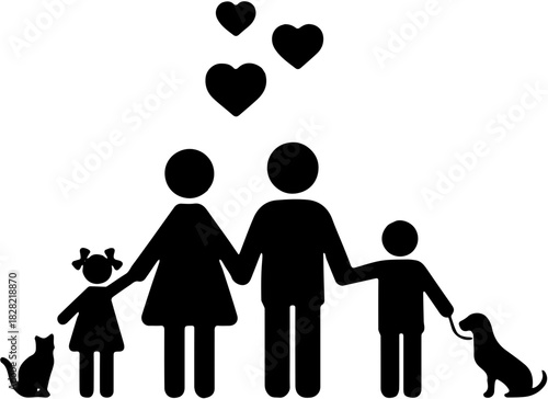 family love silhouette design illustration