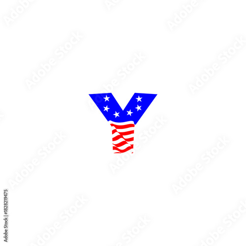 A bold American flag letter logo with stars and stripes forming a strong monogram. Designed for patriotic branding, symbolizing pride, unity, and modern national identity.