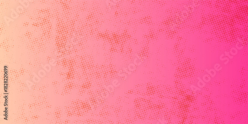 Pink orange polka dots gradient halftone background. Pop art cartoon dot texture with comic graphic design, Horizontal abstract pattern wall for cover digital technology.