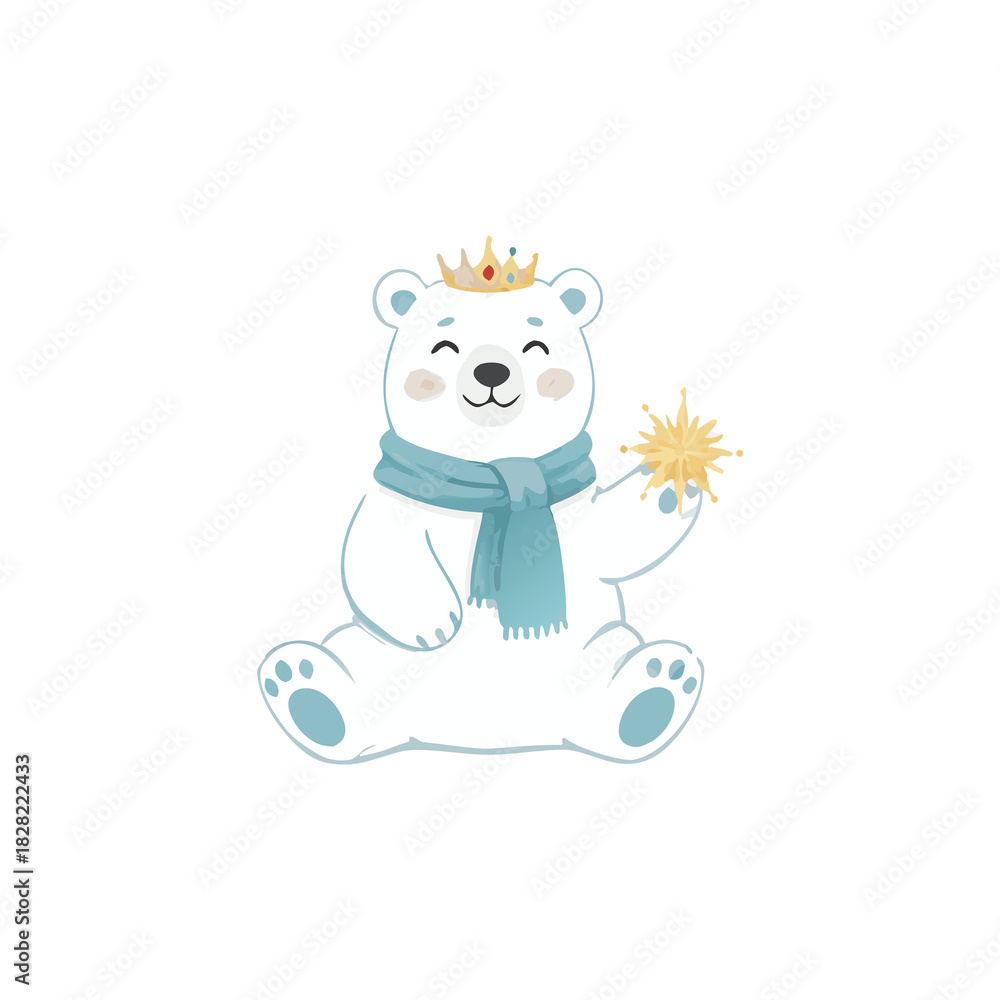 Fototapeta premium Polar Bear Wearing Christmas Sweater