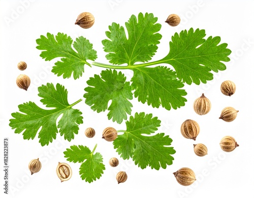 Floating Cilantro Herb with Seeds