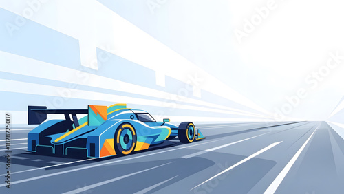 High-Speed Formula Race Car Vector Illustration: Racing, Speed, and Automotive Design