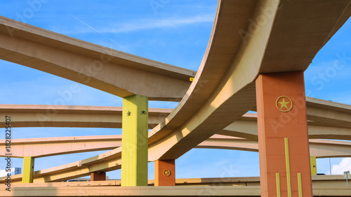 Εκτύπωση καμβά Colorful flyovers and highway overpass ramps in Dallas ,Texas