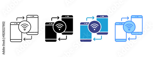 Wireless icon set multiple style collection