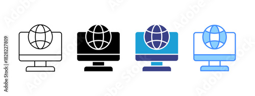 Connection icon set multiple style collection