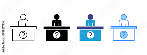 Help Desk icon set multiple style collection