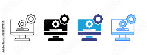 Software Update icon set multiple style collection