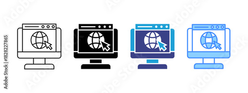 Web  icon set multiple style collection