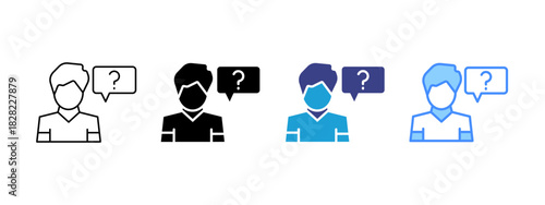 Question icon set multiple style collection