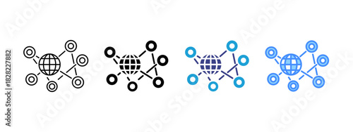 Connectivity icon set multiple style collection