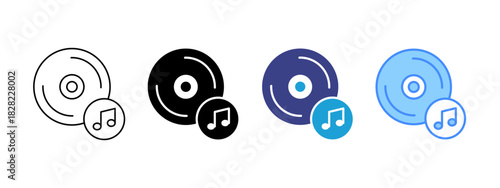 CD icon set multiple style collection